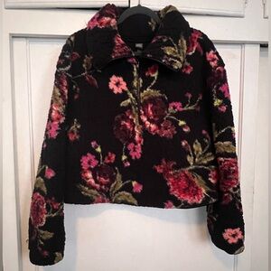 Wild Fable Floral Half-Zip Sherpa Pullover
